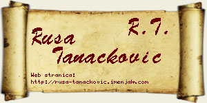 Rusa Tanacković vizit kartica